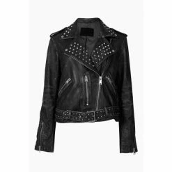 All Saints AllSaints Balfern Studded Black Biker Jacket -AllSaints shop unnamed file 996